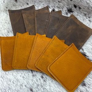 Saddle tan minimalist wallet